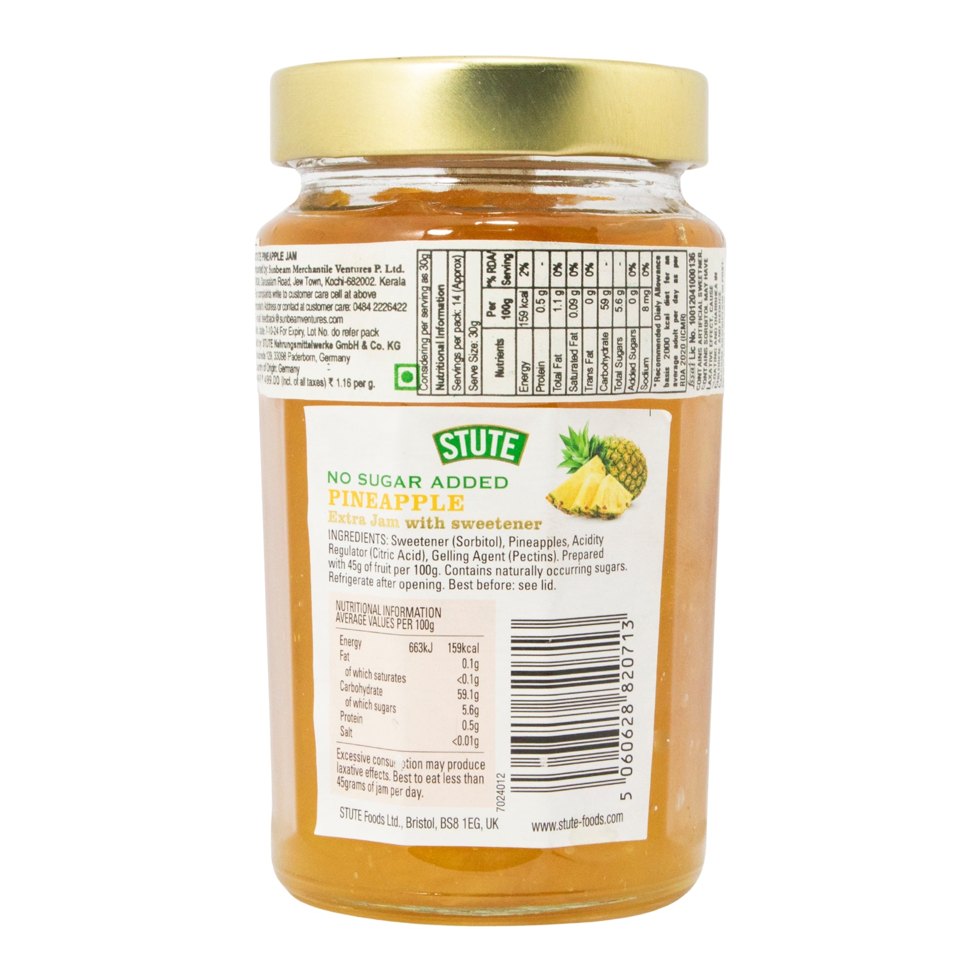 Stute Sugar Free Pineapple Jam