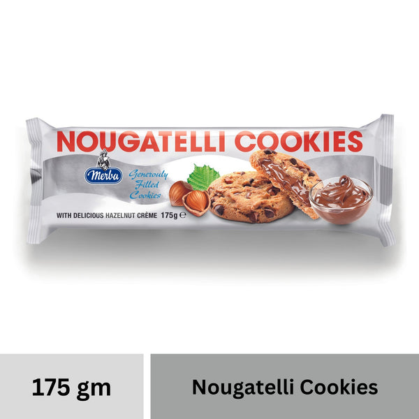 Nougatelli Cookies, with Crispy Outside & Creamy Inside, 175g