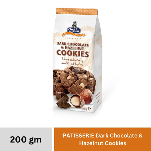 Dark Chocolate & Hazelnut Patisserie Cookies, Premium Gourmet Treats, 200g