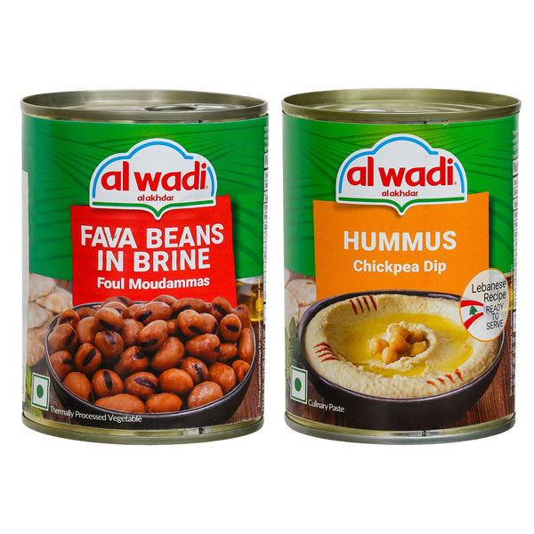 Foul Moudammas (Egyptian Recipe)400g|Hummus (Chickpea Dip)400g|Combo Of 2