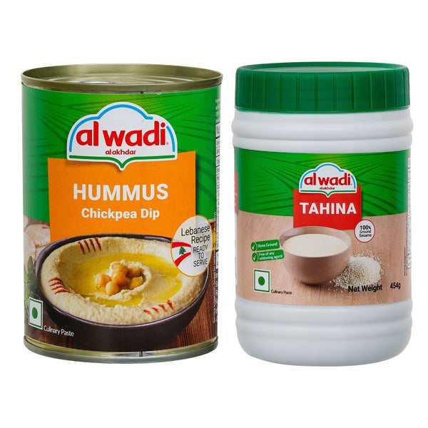 Hummus (Chickpea Dip)400g|Tahina (Ground Sesame Paste)454g|Combo Of 2