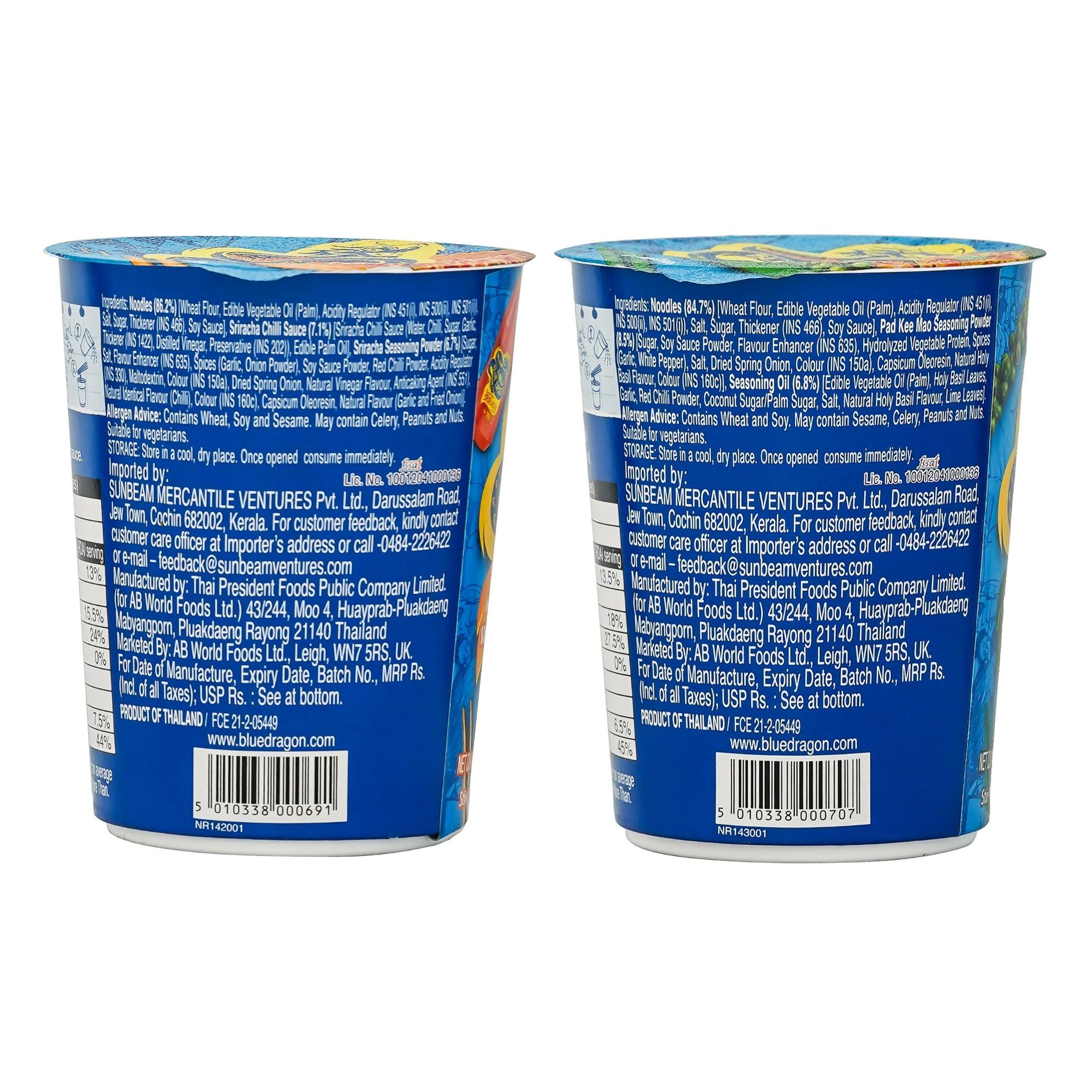 Sriracha Chilli & Spicy Holy Basil Instant Cup Noodle Combo – Pack of 6