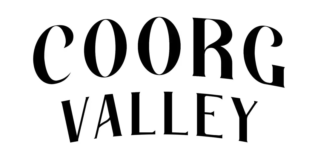 Stylized black text reading 'COORG VALLEY' on white background
