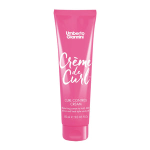 Umberto Giannini Crème de Curl curl control cream in pink tube for defining and de-frizzing curly hair