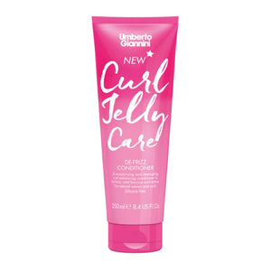 Umberto Giannini Curl Jelly Care de-frizz conditioner in pink tube for natural waves, silicone-free, 250ml
