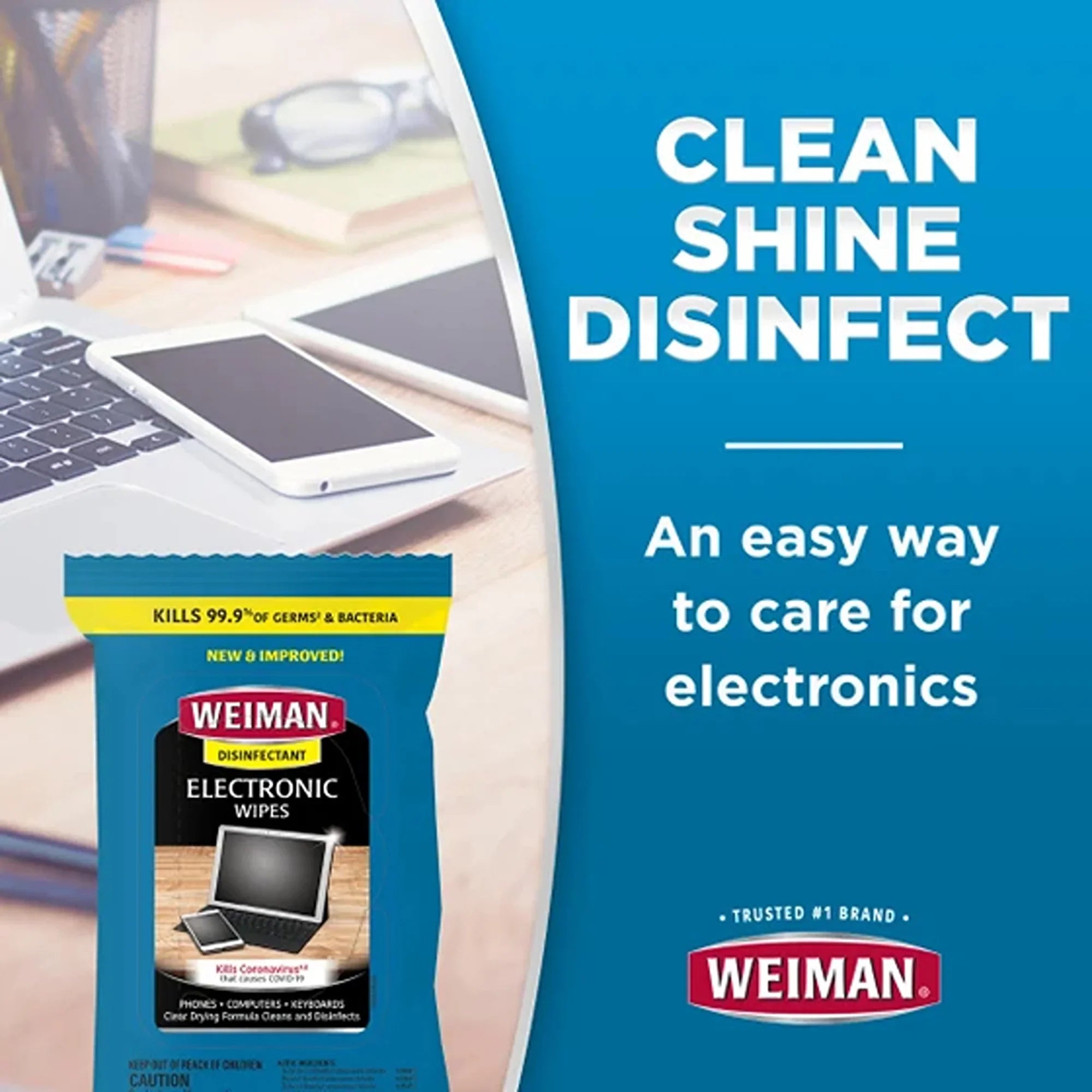 Weiman Electronic Wipes for cleaning and disinfecting phones, computers, and keyboards