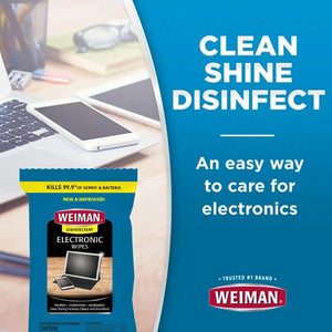 Weiman Electronic Wipes for cleaning, shining, and disinfecting phones, computers, and keyboards