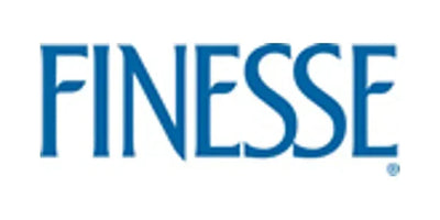 Finesse logo in bold blue uppercase letters on a white background