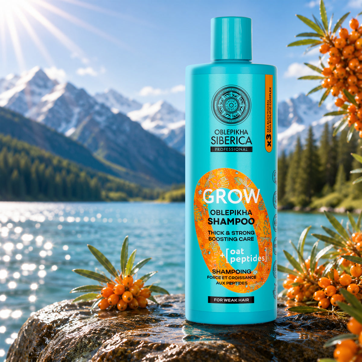 Natura Siberica Oblepikha Grow Shampoo, 400 ml | For Weak Hair