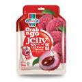 Grab n Go lychee flavoured jelly pouch with lychee fruit image on packaging, 180g, 10pcs