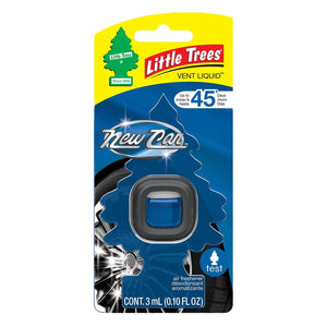 Little Trees Vent Liquid New Car scent air freshener in retail packaging, 3ml size.