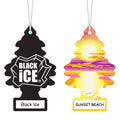 Little Trees Black Ice & Sunset Beach Air Freshener Combo | Pack of 2