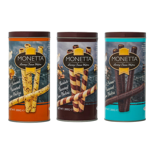 Salted Caramel, Chocolate, Cookies & cream Wafer Sticks Combo