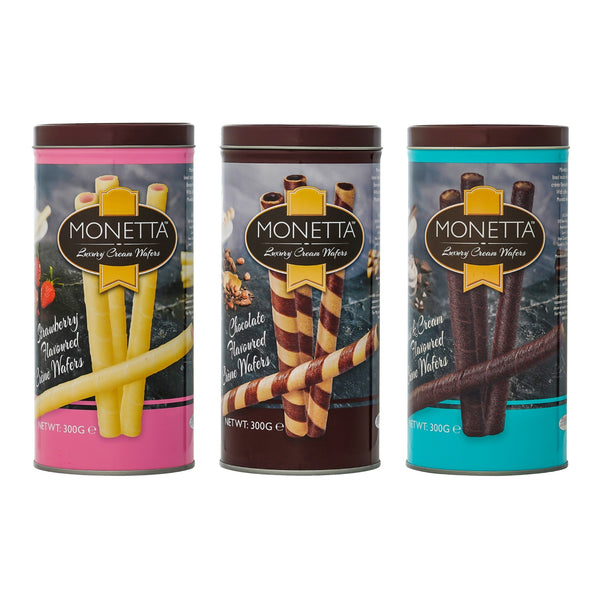 Strawberry, Chocolate, Cookies & cream Wafer Sticks Combo