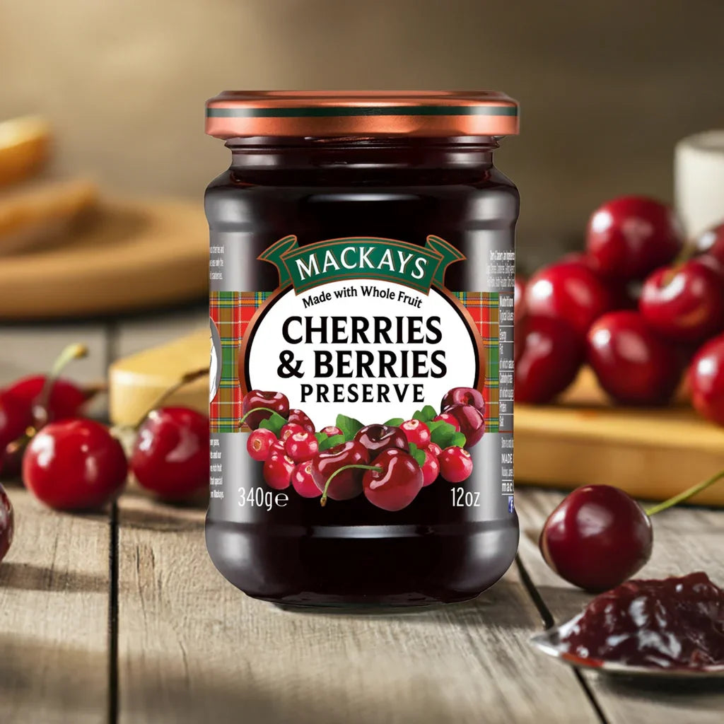 Mackays Cherries and Berries Preserve Jam 340gm