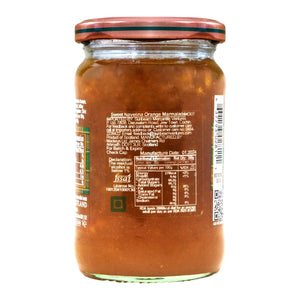 Jar of Mackays Sweet Navelina Orange Marmalade with nutrition label and copper lid