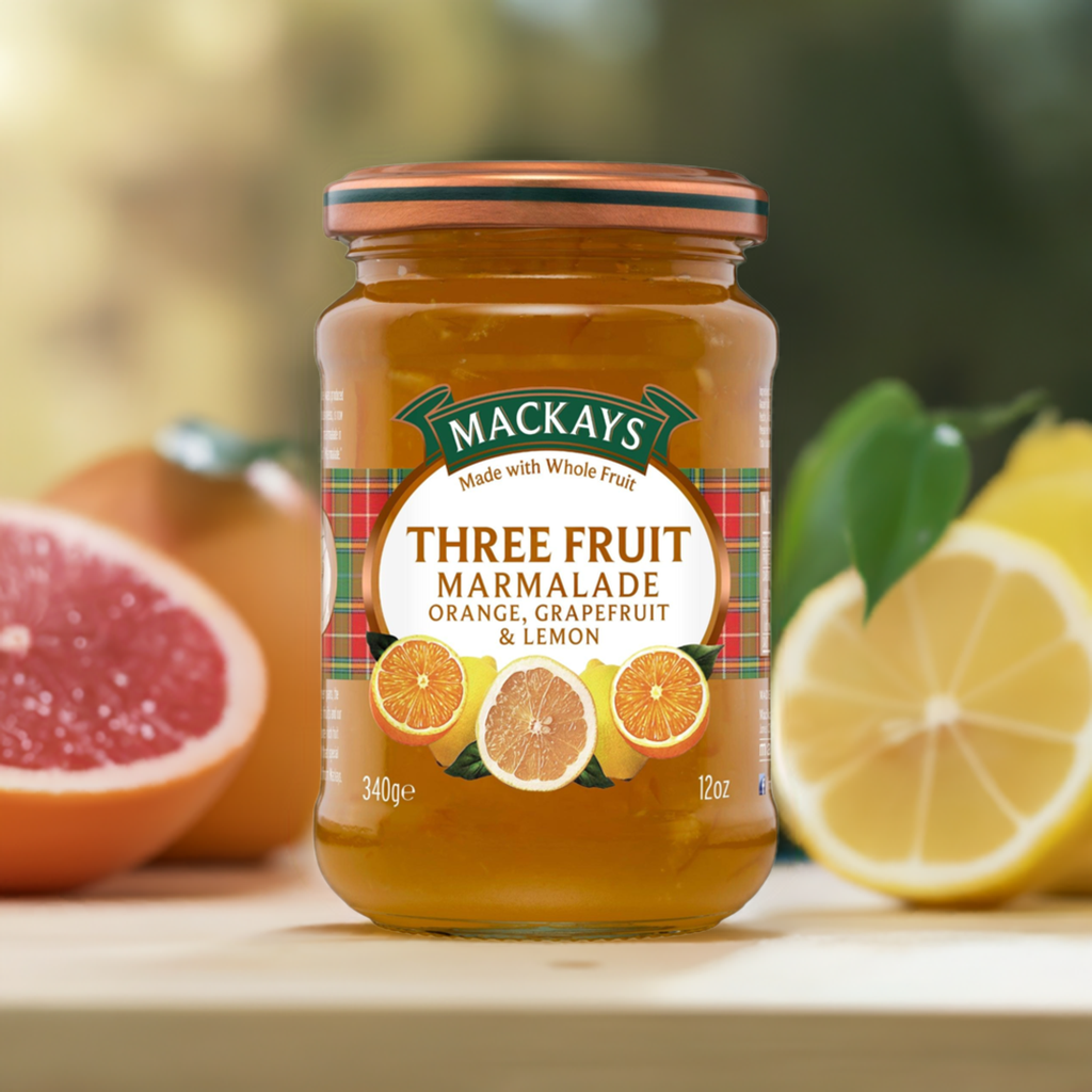 Mackays Three Fruit Marmalade Jam 340gm