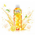 Mogu Mogu Lemon Ice Tea with nata de coco, refreshing drink with ice and lemon slices