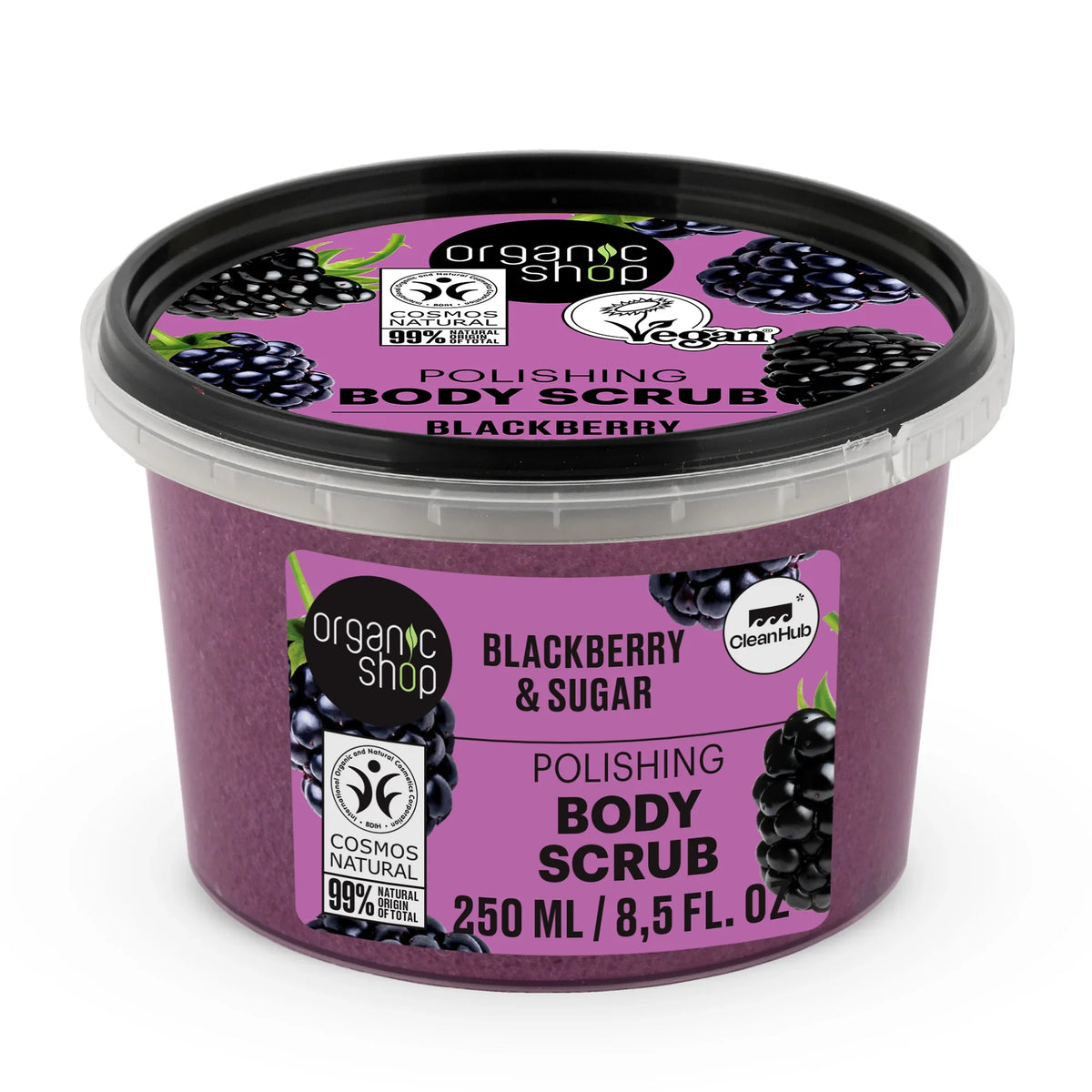 Organic Shop Blackberry and Sugar Polishing Body Scrub, 250 ml container