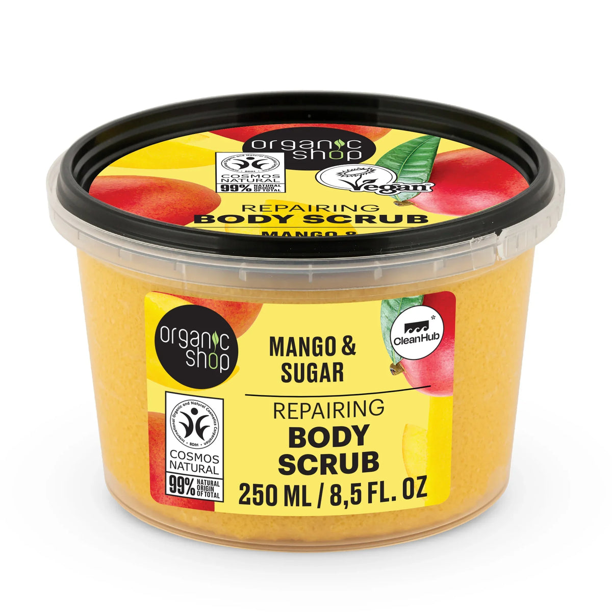 Organic Shop Mango & Sugar Repairing Body Scrub, 250ml container.