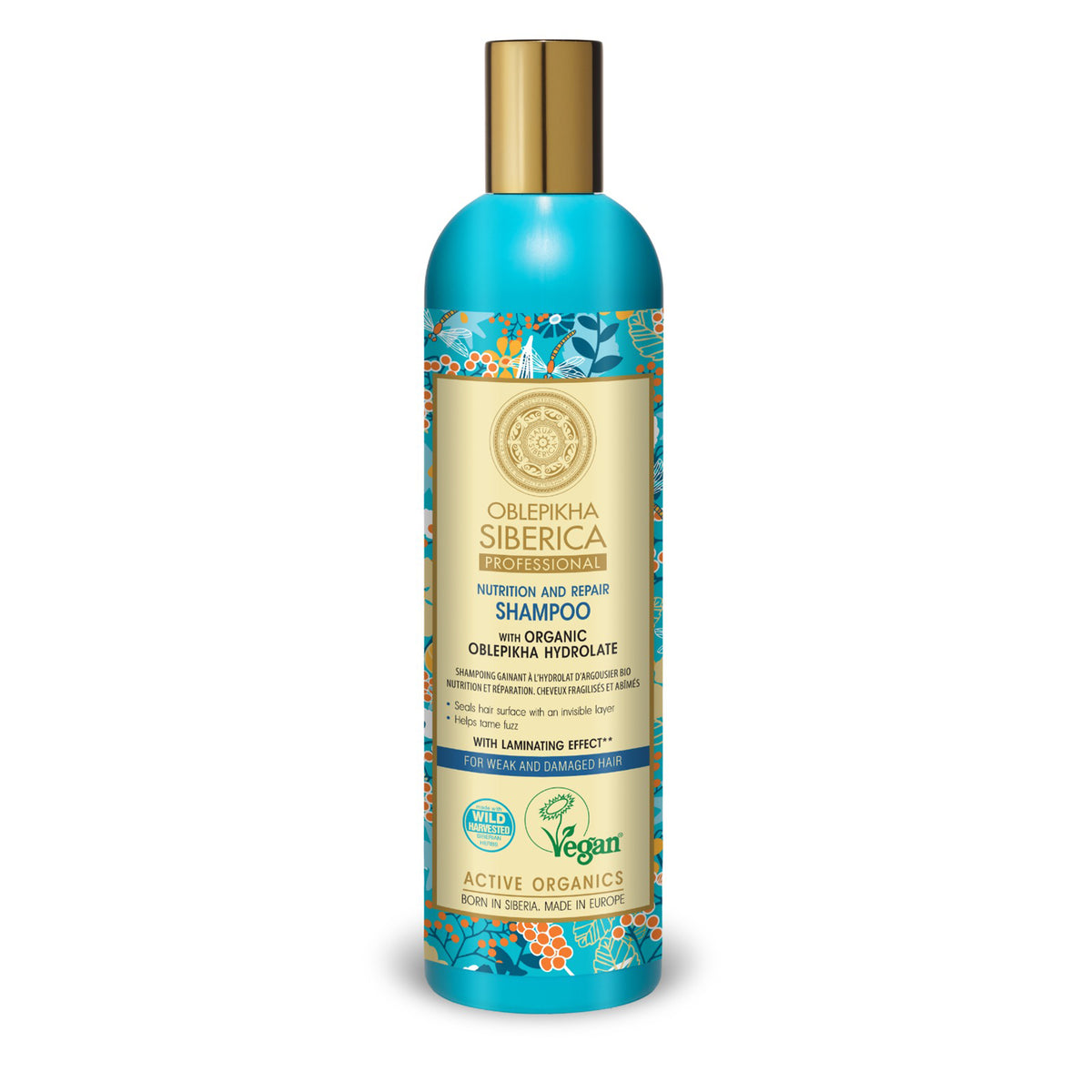 Natura Siberica Oblepikha Nutrition & Repair Shampoo, 400 ml | For Weak & Damaged Hair