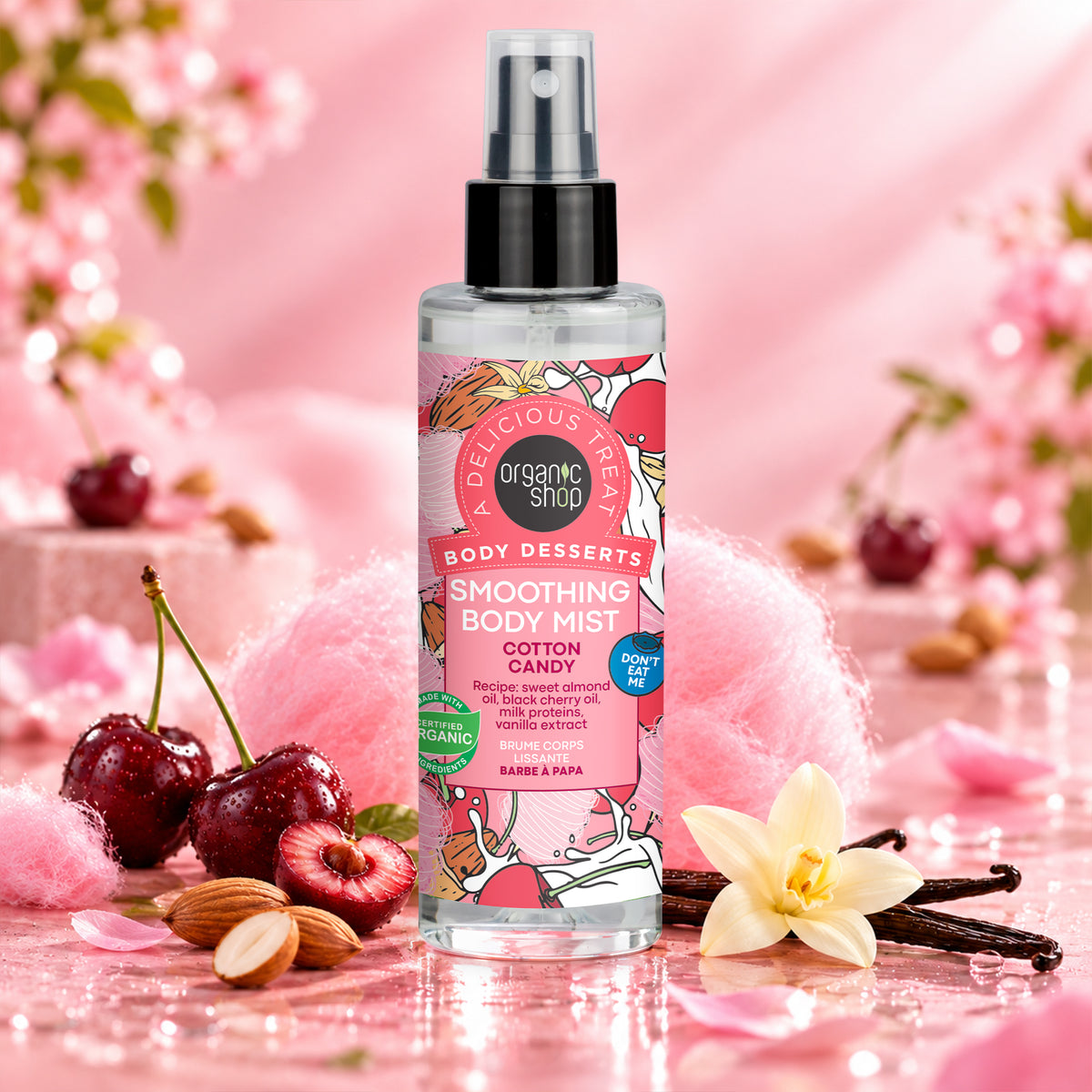 Organic Shop Smoothing Body Mist Cotton Candy, 200 ml