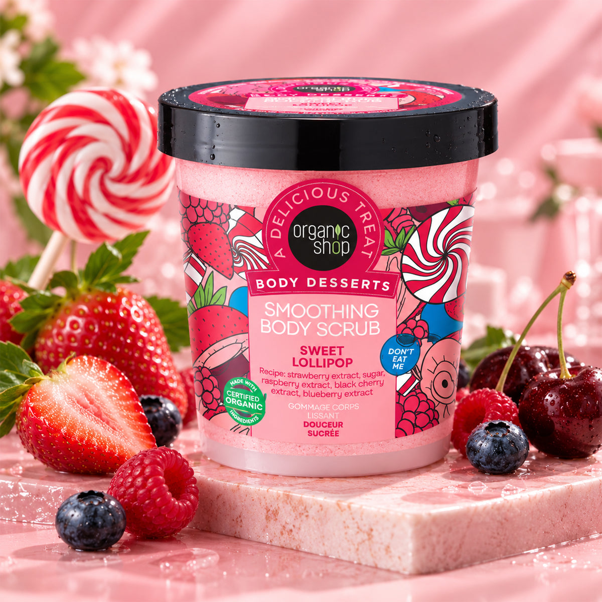 Organic Shop Smoothing Body Scrub Sweet Lollipop, 450 ml