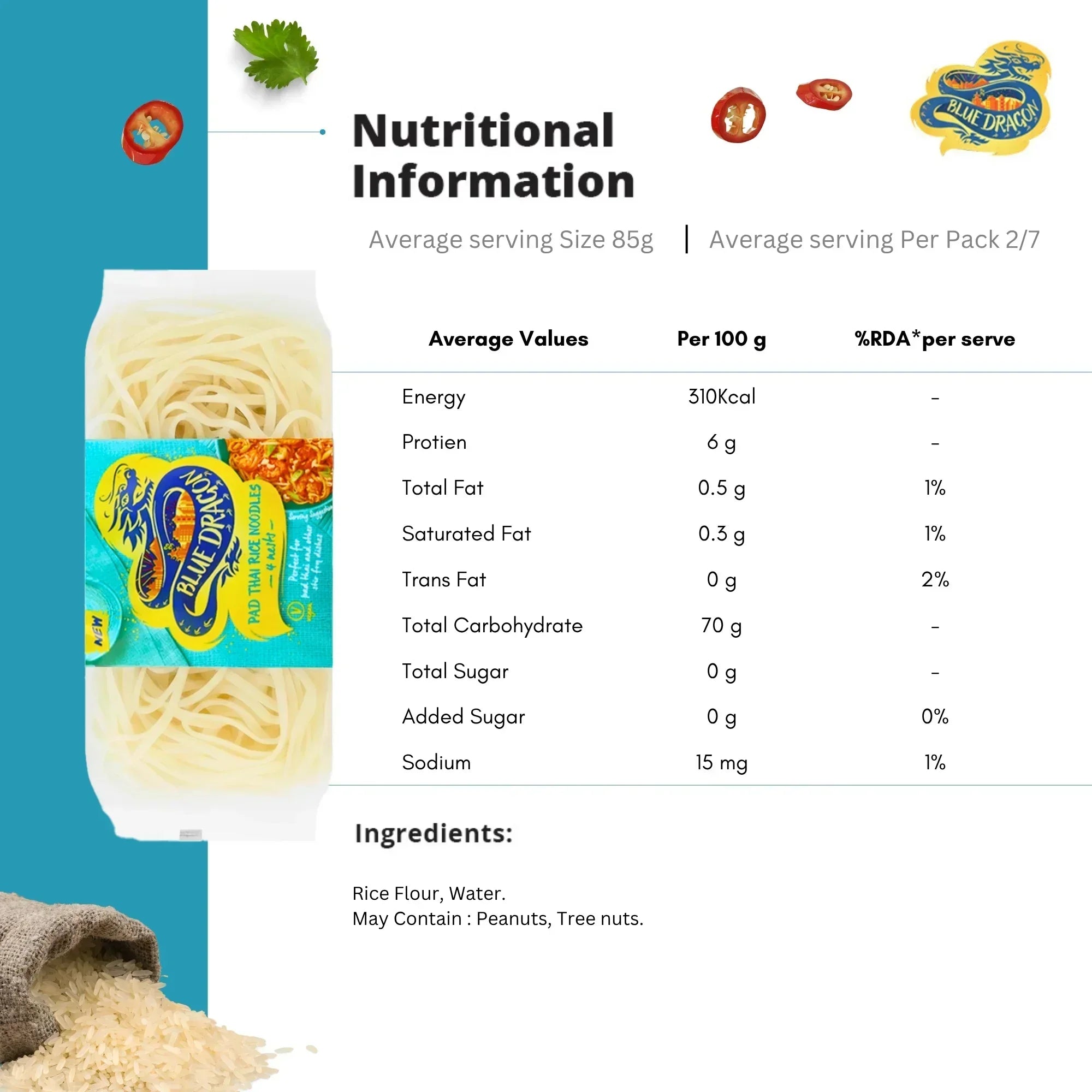 Blue Dragon Noodle Kit Pad Thai 265 G Online At Best Price | Lulu UAE