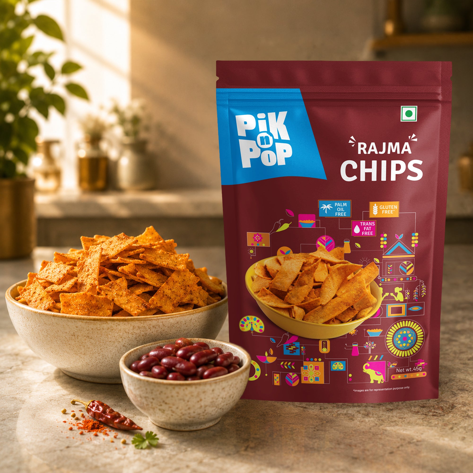 PiK n POP Rajma Chips 45g
