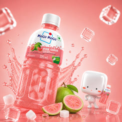 Mogu Mogu Pink Guava Juice with Nata de Coco Jelly  320ml (Pack of 6)