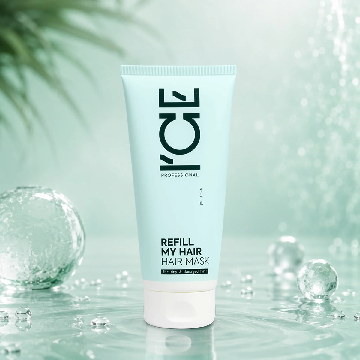 ICE Professional Refill My Hair Mask for dry and damaged hair in a light blue tube.