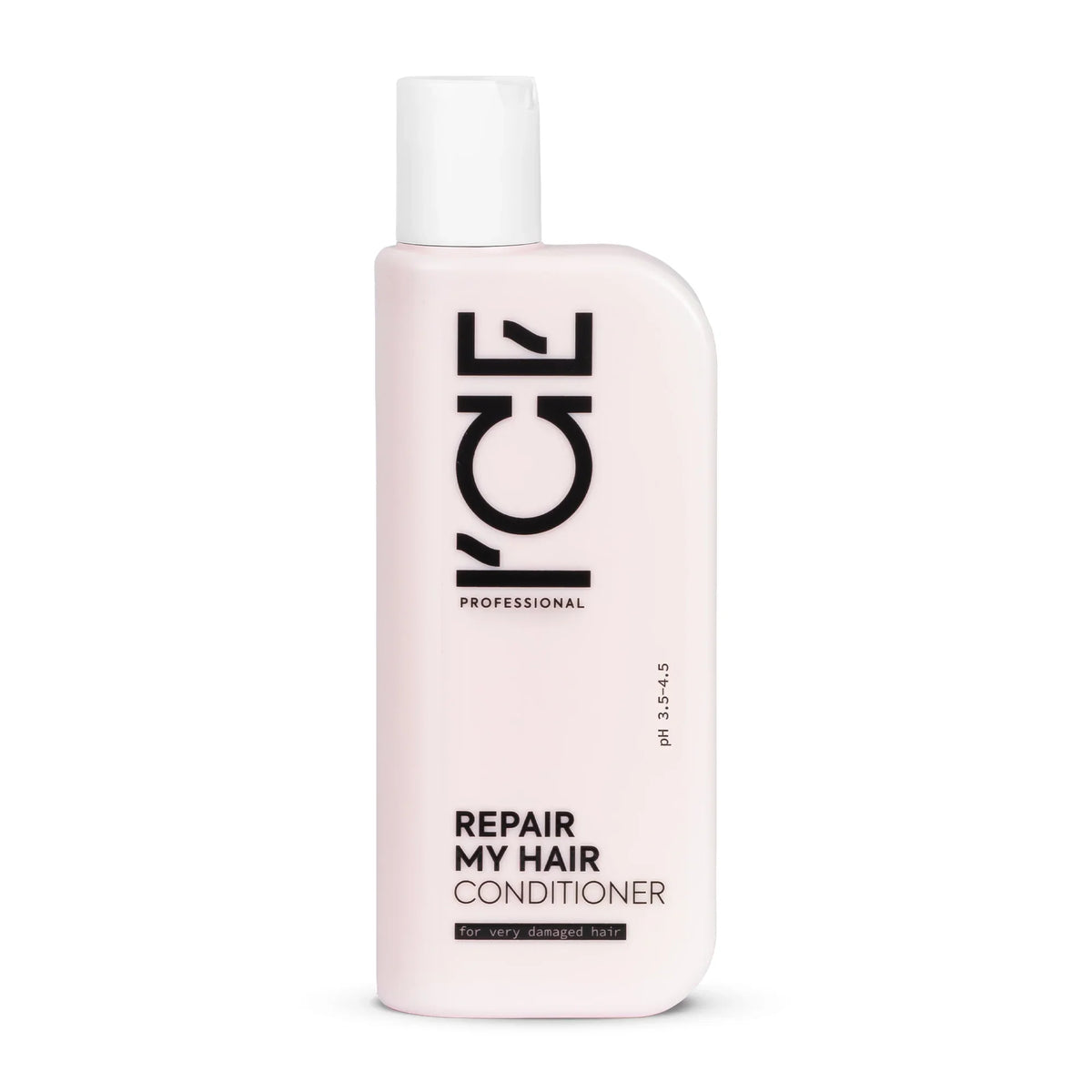 ICE Professional Repair My Hair Conditioner for very damaged hair in a light pink bottle.