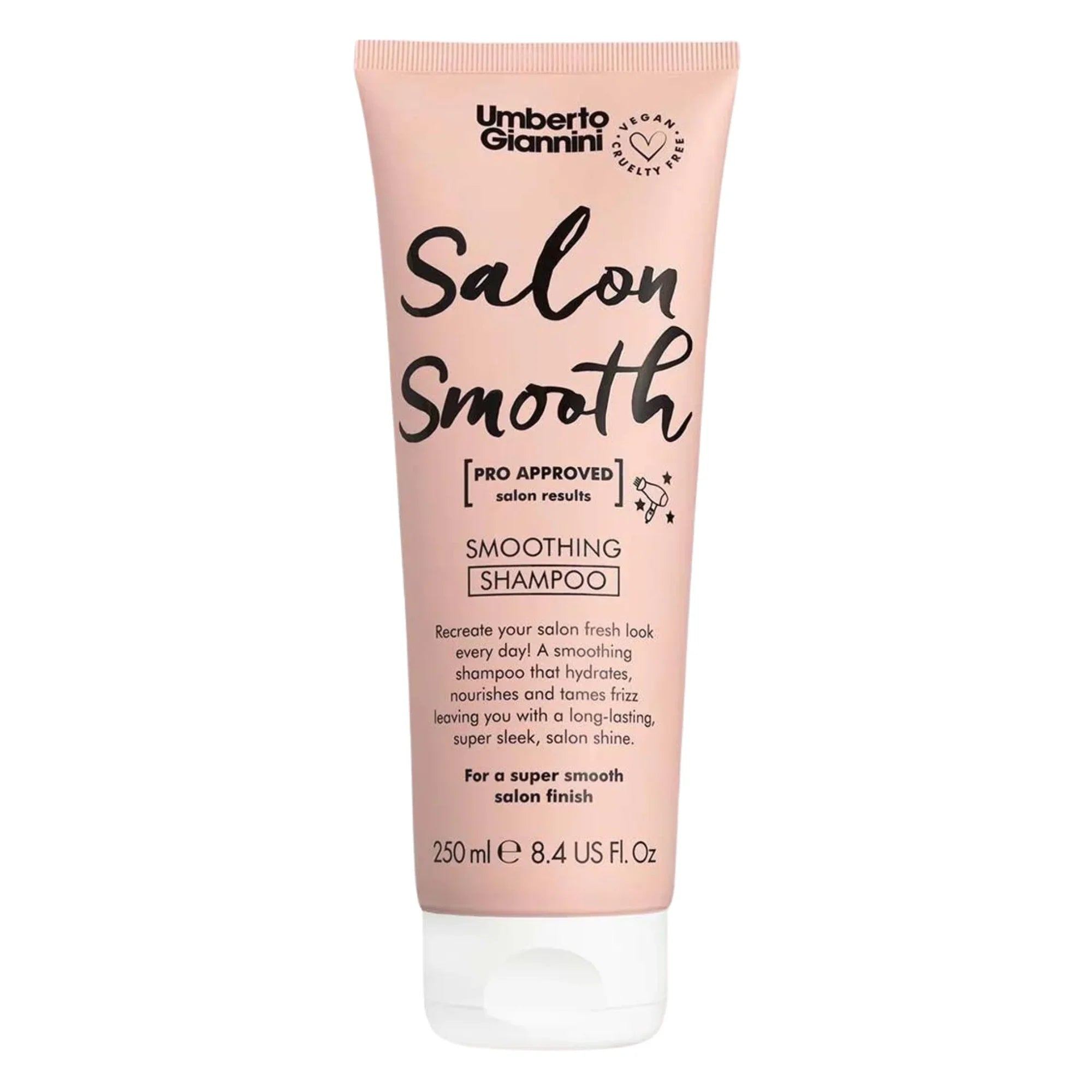 Umberto Giannini Salon Smooth vegan cruelty-free smoothing shampoo 250ml for frizz control