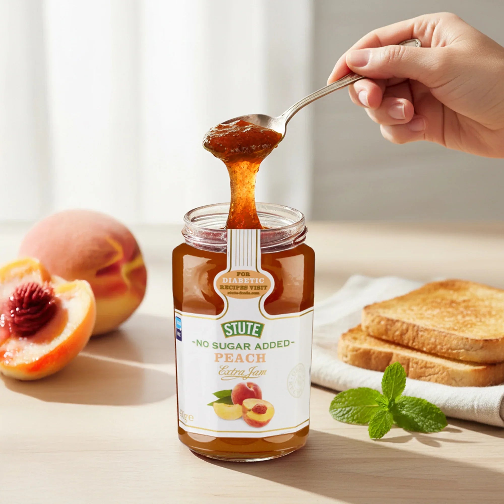 Stute No Sugar Added Peach Jam