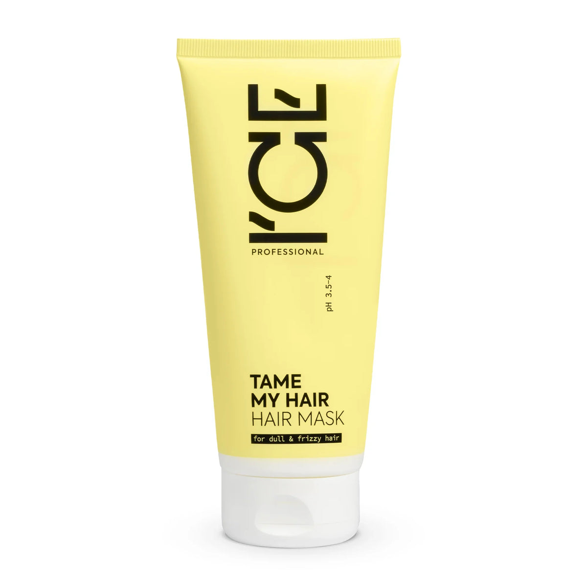 Tame My Hair professional hair mask for dull and frizzy hair in a yellow tube