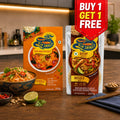 Blue Dragon Tom Yum & Satay Noodle Kits with buy 1 get 1 free offer, featuring gourmet Asian flavors and fresh ingredients