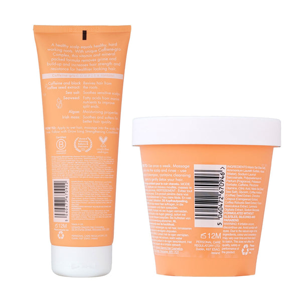 Umberto Giannini Grow Long Shampoo & Grow Scalp Scrub | Energizing Duo | Cleansing Shampoo & Exfoliating Scalp Scrub - Combo of 2