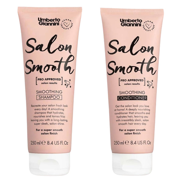 Umberto Giannini Salon Smooth Shampoo & Salon Smooth Conditioner | For Sleek, Frizz-Free Hair | Deep Cleanse & Nourishmnet for Salon-Quality Finish - Combo of 2